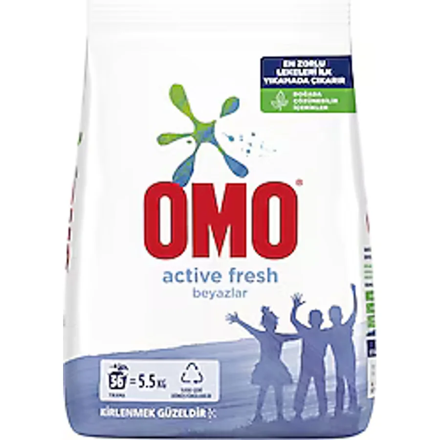 Omo Active Fresh Beyazlar için 5.5 kg Toz Deterjan