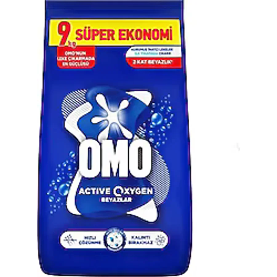 Omo Active Oxygen Beyazlar için 9 kg Toz Deterjan