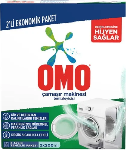 Omo Çamaşır Makinesi Temizleyicisi 2x200 ml