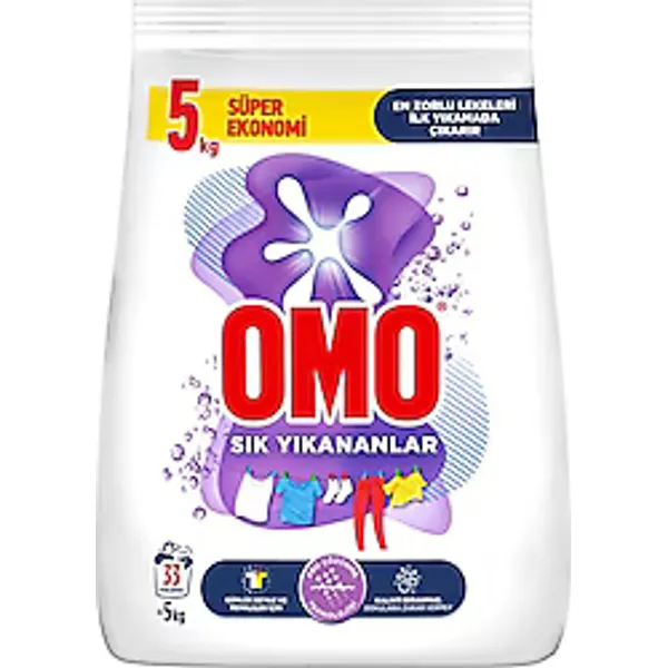 Omo Sık Yıkananlar Beyazlar ve Renkliler için 5 kg Toz Deterjan