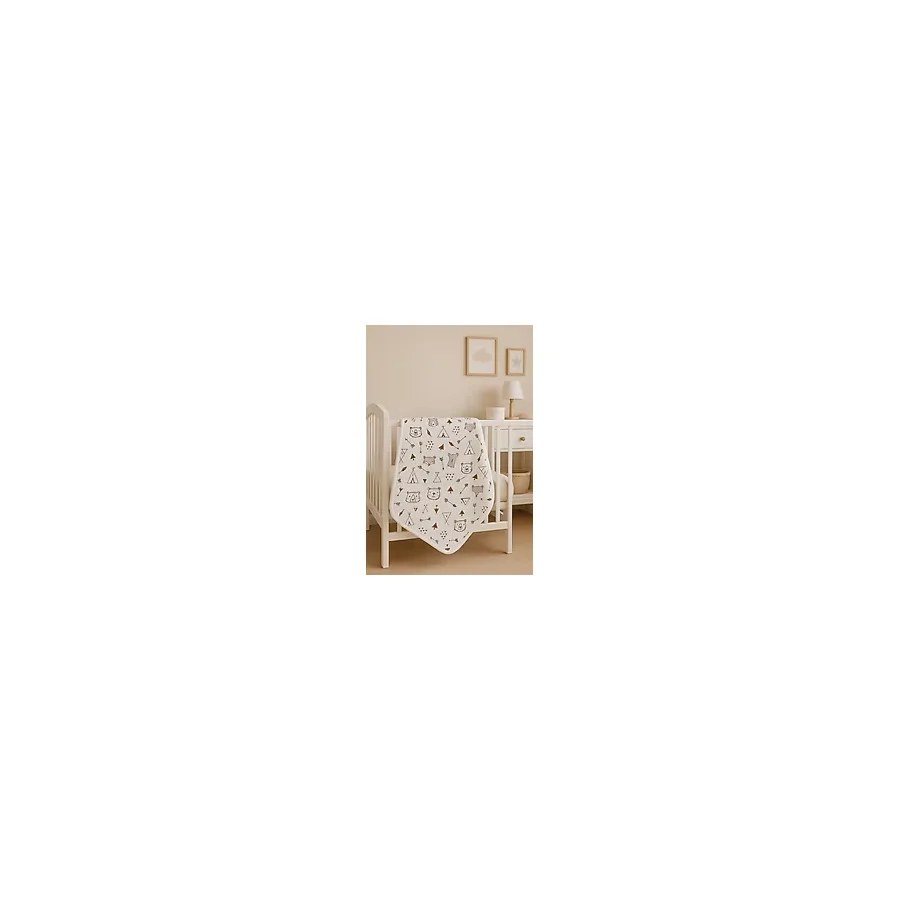 Omy %100 Pamuklu Desenli Battaniye&kundak 80X80 cm Yenidoğan&hastane Çıkışı - Çadır Desen - 80 x 80 cm