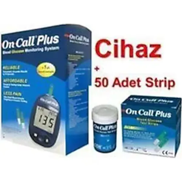On Call Plus Şeker Ölçüm Cihazı + 50'li 1 Kutu Ölçüm Çubuğu