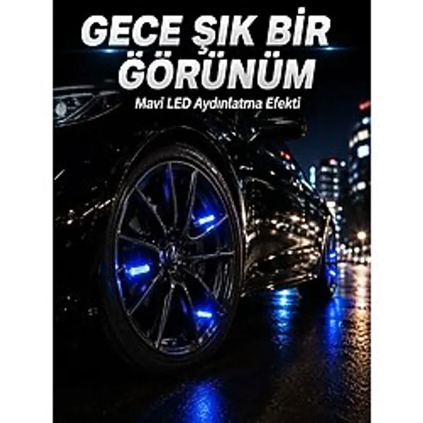 Onba Araç Sibop Işığı 4'lü Set Otomatik Yanan LED Lastik Aksesuarı - OB7184-4768 - Çok Renkli