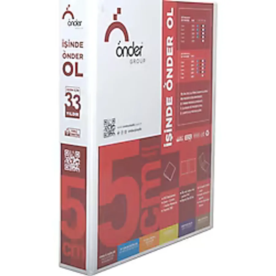 Önder 4 Halkalı Klasör PVC Cepli 5 cm - Beyaz