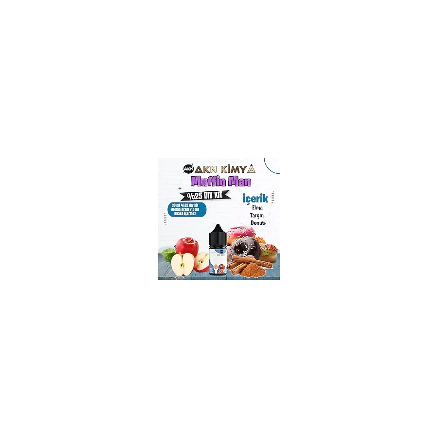 One Hit Wonder Muffin Man Yoğun Dıy Kit Elma Tarçın Donut Gıda Aroması %25 Oranda Aroma İçerir (Hazır Değildir )
