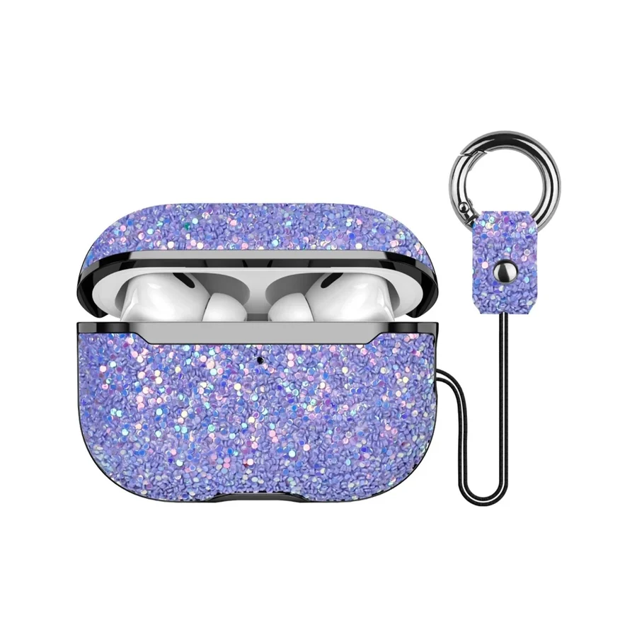 Onegif Airpods 2 (2.nesil) Bright Simli Airpods Kapak - Derin Mor - Lavendergrey