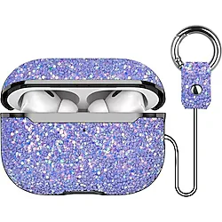Onegif Airpods 2 (2.nesil) Bright Simli Airpods Kapak - Derin Mor - Lavendergrey