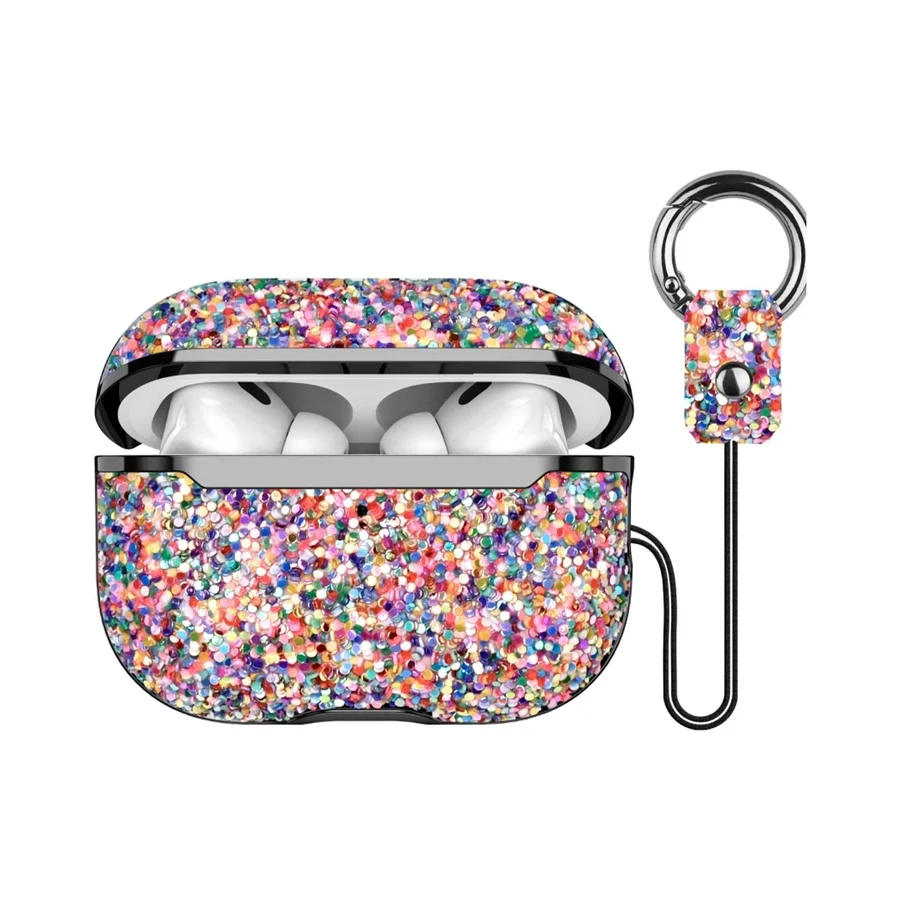 Onegif Airpods Pro 2 (2.nesil) Bright Simli Airpods Kapak - Gold - Lavendergrey