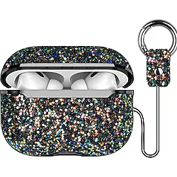 Onegif Airpods Pro 2 (2.nesil) Bright Simli Airpods Kapak - Siyah - Lavendergrey