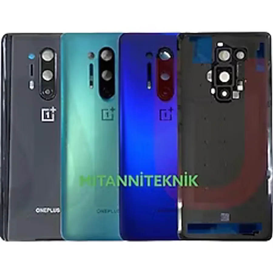 OnePlus Uyumlu 8 Pro Arka Kapak Pil Batarya Kapak Kamera Camlı renk-siyah-kamera-camli