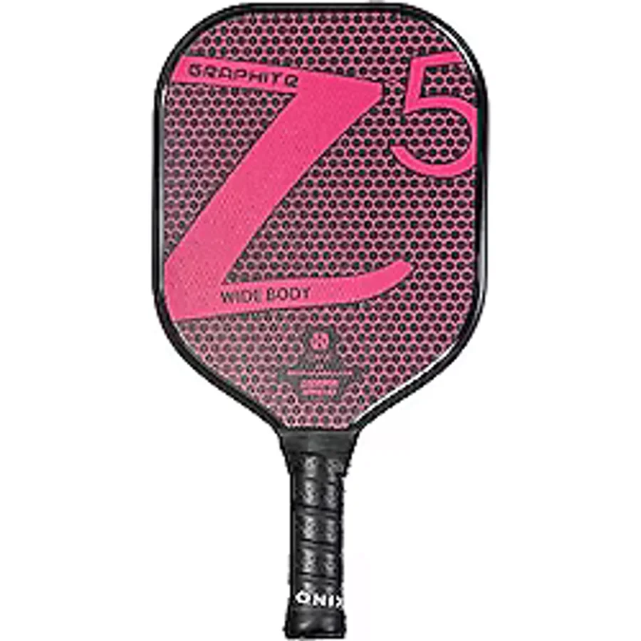 ONIX Graphite Z5 Pickleball Paddle (Kaba Doku Yüzeyli Grafit Karbon Fiber Yüz, Yastık Konforlu Kavrama ve Dokunma, Kontrol ve Güç için Nomex Petek Çekirdek), Pembe