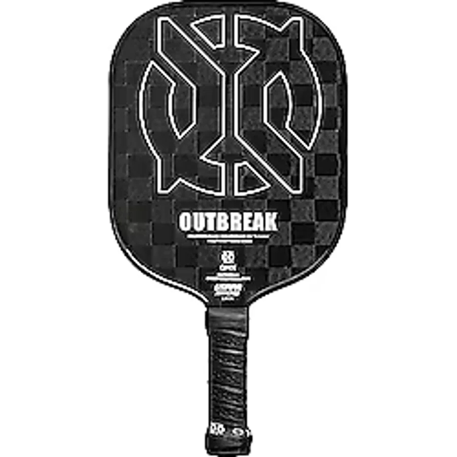Onix KZ6500-BLK Outbreak Pickleball küreği, geliştirilmiş performans ve daha güçlü oyun için TeXtreme teknolojisi ile güçlendirilmiş, siyah