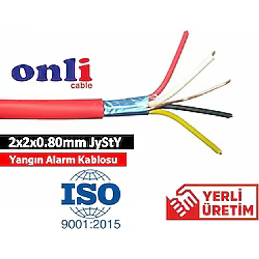 Onli 2x2x0.80mm JyStY Yangın Alarm Kablosu 500mt