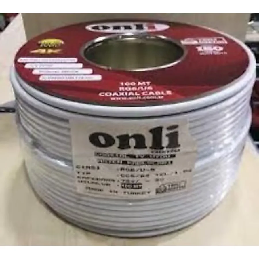 Onli RG6-U6 64 Tel 1,02 CCS-AL 100 metre Anten Uydu Kablosu Uydu Kablosu
