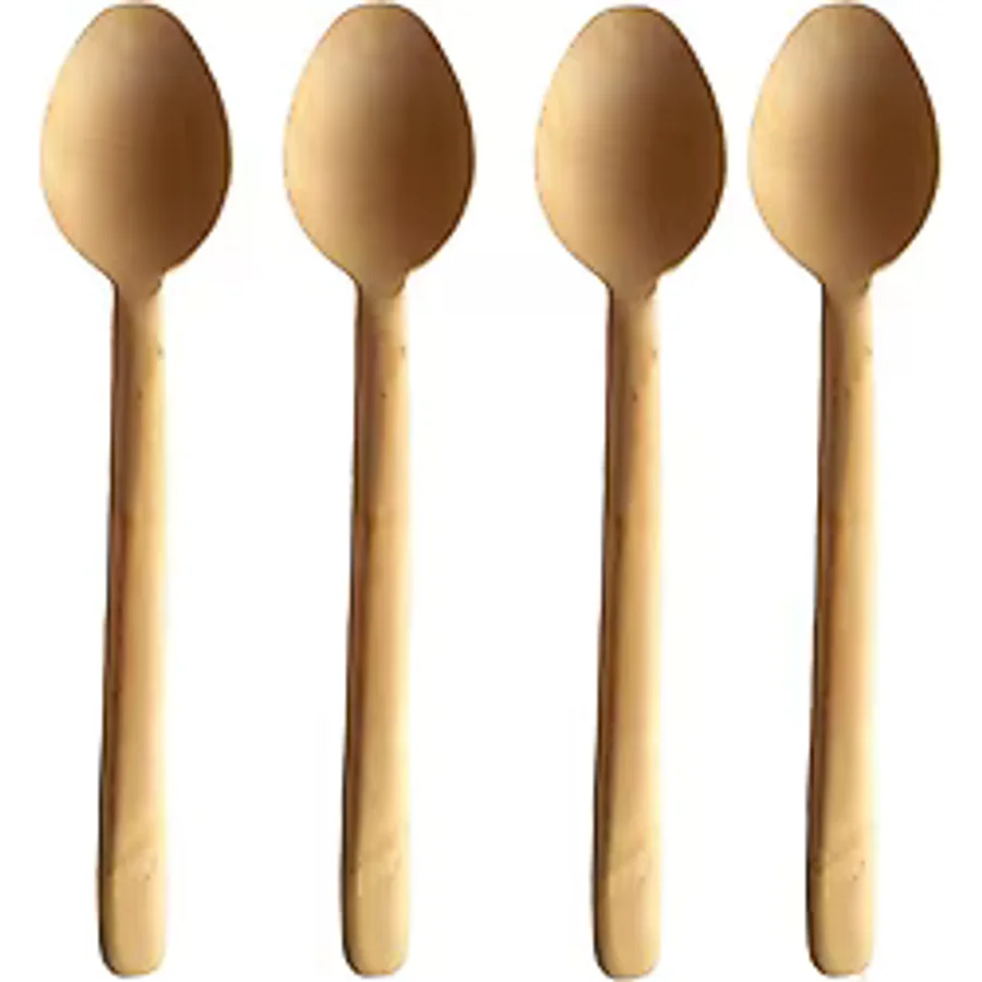 Online Pazar Şimşir Kaşık 4 Adet Hakiki Şimşir Kaşık, Şimşir Tahta Kaşık Natürel Kaşık Yemek Kaşık 25 cm - Ahşap