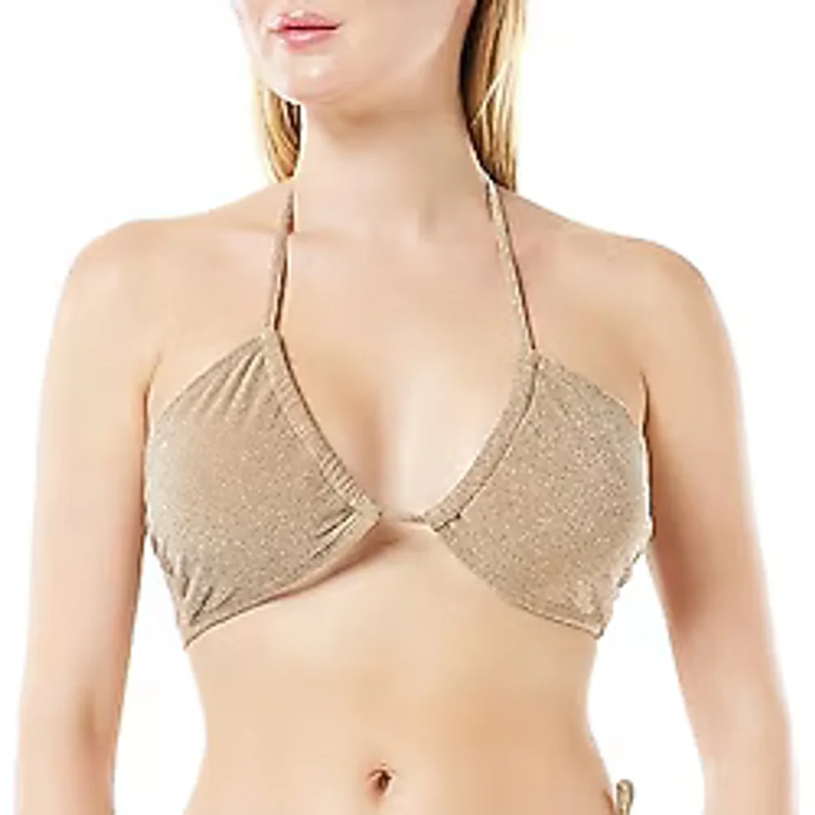 ONLY Onlemmy Halterneck Bikini Top, Kadın, Açık Kahve, S