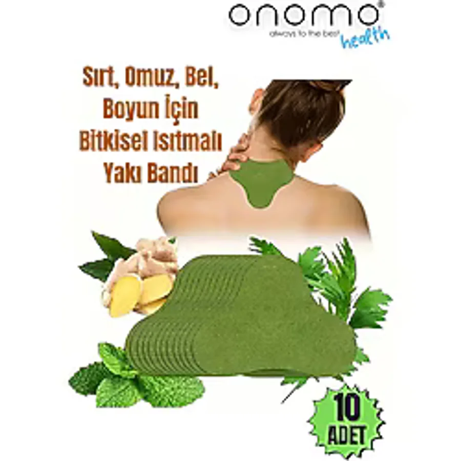 Onomo Health Sırt, Omuz, Bel, Boyun, Fıtık İçin Bitkisel Isıtmalı Yakı Bandı 10 Adet