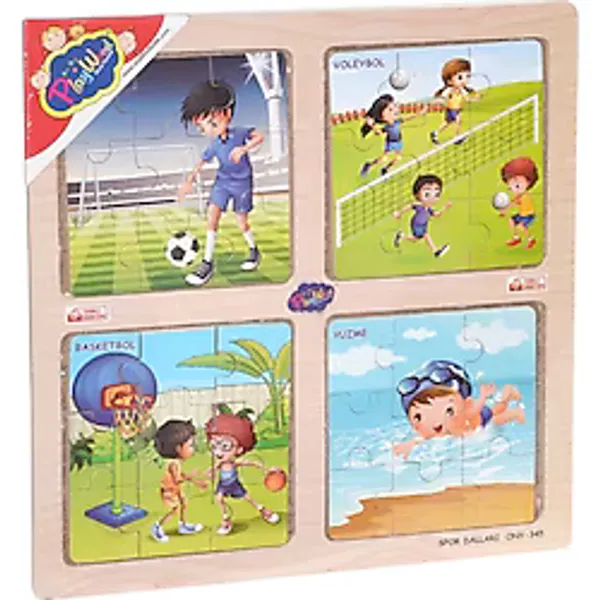 ONY-343/344/345/346 Ahşap Eğitici 4'lü Puzzle -Onyıl Kız Erkek Çocuk Oyuncak Eğitici Oyuncaklar