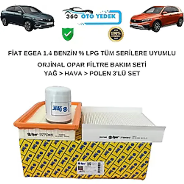 OPAR 55179793 Fiat Egea 1.4 Filtre Bakım Seti Yağ > Hava > Polen Filtresi