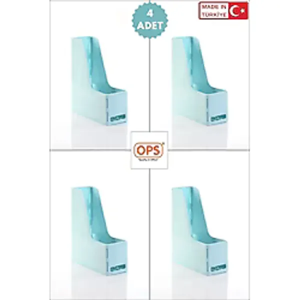 Ops MG 101 MAGAZİNLİK 4'LÜ SET A4 DEMONTE PLASTİK DİKEY KLASÖR ARŞİV KUTUSU ORGANİZER SAKLAMA DEPOLAMA