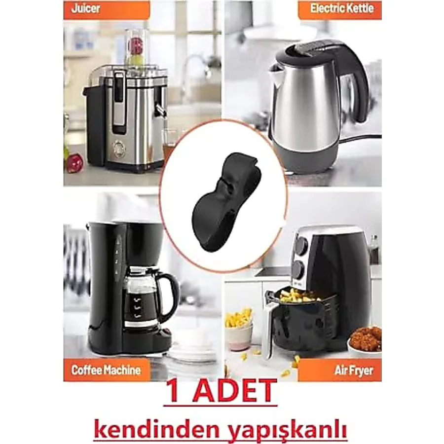 Optana 1 Adet Yapışkanlı Airfryer Kablo Sabitleyici Düzenleyici Fırın Kahve Kablo Tutucu Kablo Toparlayıcı