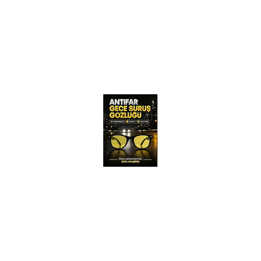 Optic Plus Antifar Gece Sürüş Gözlüğü / Gece Görüş Gözlüğü Model 8812 - Siyah