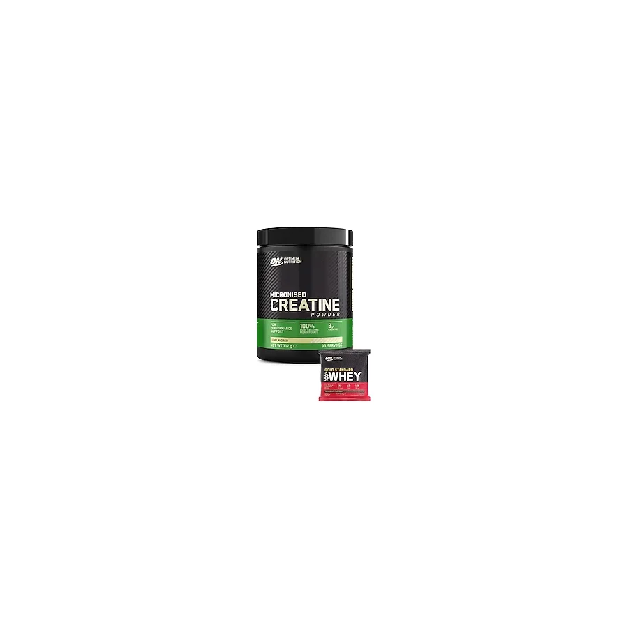 Optimum Nutrition Creatine Kreatin Aromasız 317 g 93 Servis - Whey gold Standard Çikolata Aromalı Şase 31 g 1 Servis
