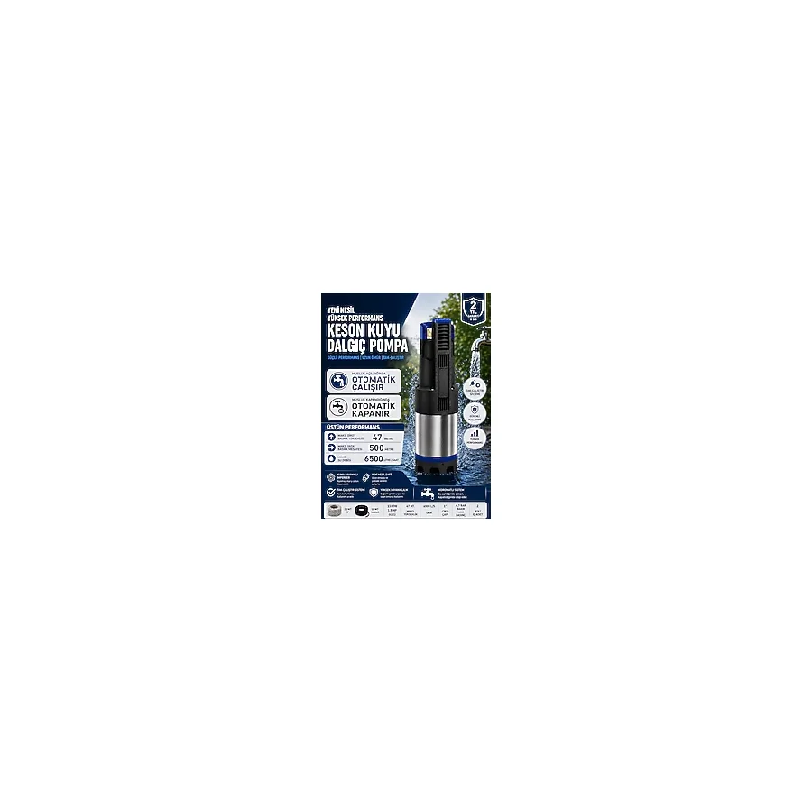Optivex 1100W 1.5 Hp Hidromatlı Keson Kuyu Dalgıç Pompa