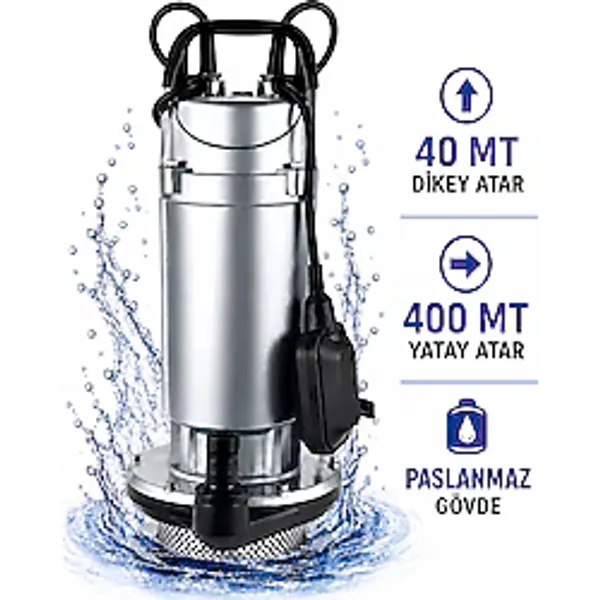 OPTIVEX 2 Hp Şamandıralı Dalgıç Su Pompası Su Motoru 4OMt Dik Atar