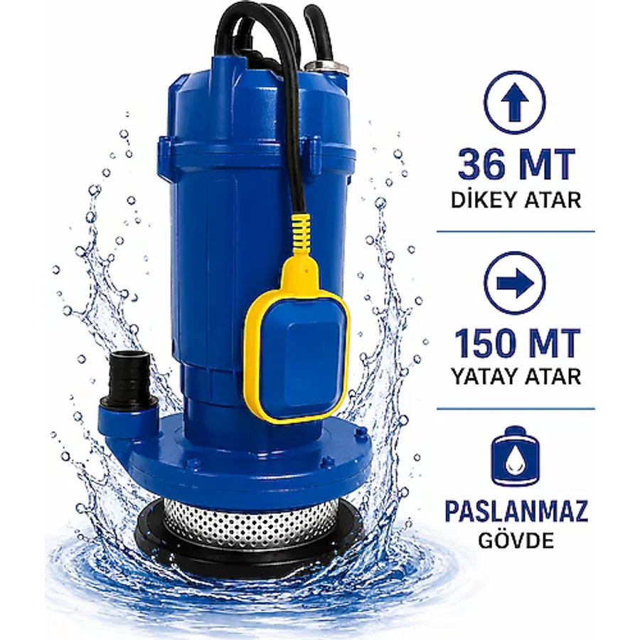 OPTIVEX Şamandıralı Dalgıç Temiz ve Kirli Dere Kuyu Su Motoru Drenaj Dalgıç Su Pompası 1 HP 75 KW