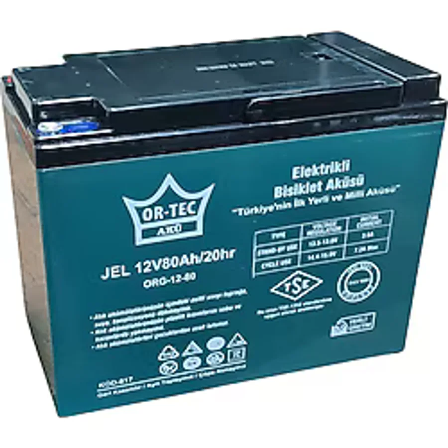Or-Tec 12V 80Ah Elektrikli Motosiklet Bisiklet Aküsü 6'lı Set 2024 Üretim