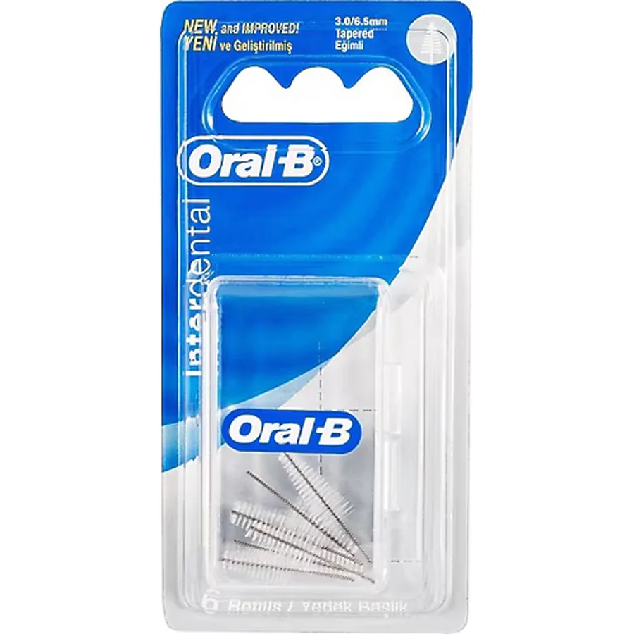 Oral-B Arayüz Diş Fırçası Yedek Başlık 6'lı Beyaz - Eğimli Tasarım ile Hassas ve Etkili Temizlik, Premium Kalite - Arayüz Diş Fırçası Yedeği Eğimli 6 Adet