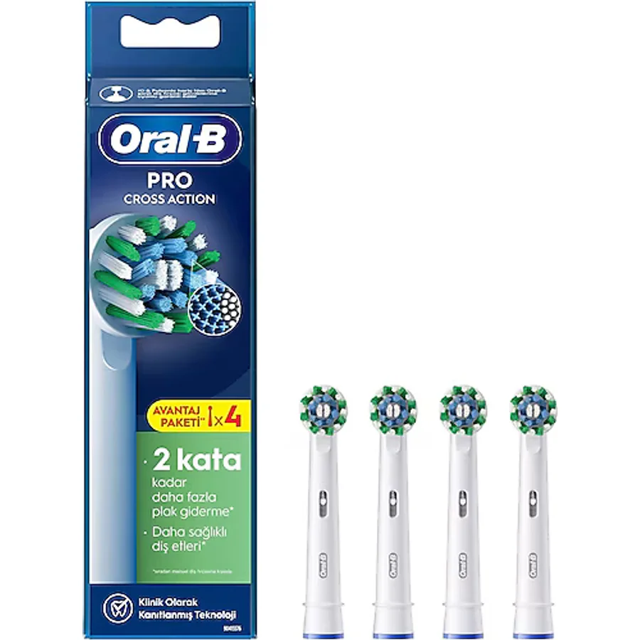 Oral-B Pro Cross Action X-Filament 4'lü Diş Fırçası Başlığı