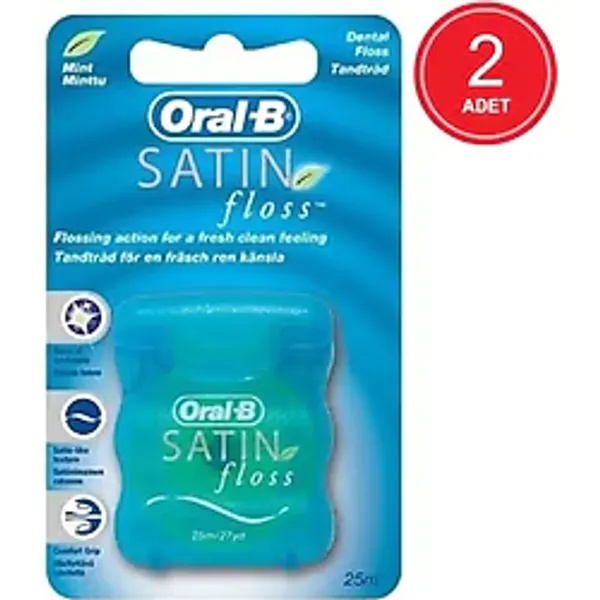 Oral-B Satin Floss Nane Aromalı 25 m 2 Adet Diş İpi