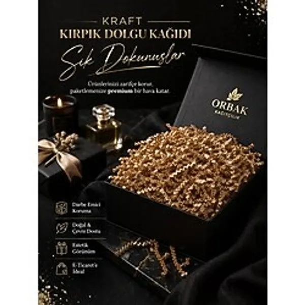 Orbak Kağıtçılık Kraft Kağıt Kırpık Dolgu Malzemesi 25 gr - Doğal Kutu Içi Koruyucu Ambalaj - Kahverengi - 1 Adet