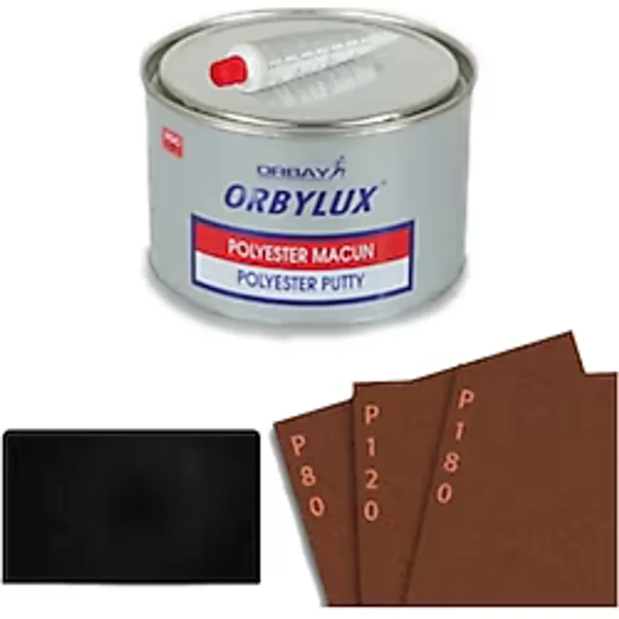 Orbay Polyester Çelik Macun 500 Gram Set + Plastik Aparat . 500 Gram