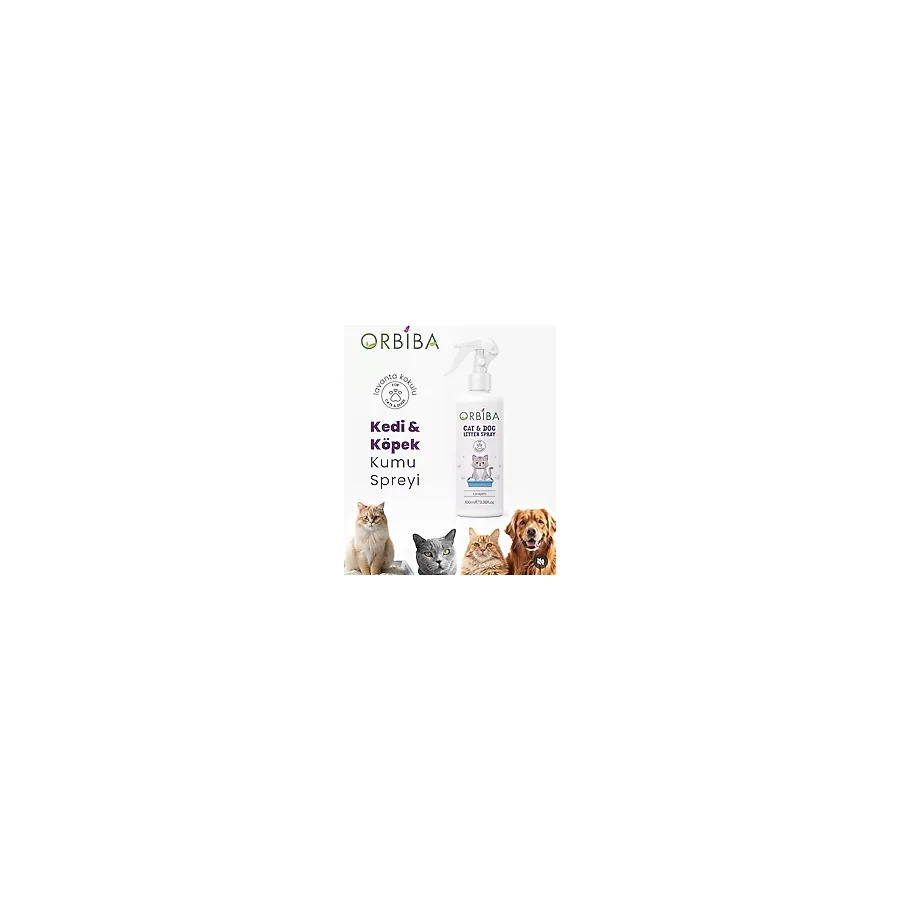 Orbiba Doğal Lavanta Esanslı Kedi & Köpek Kumu Koku Giderici Spreyi 100 ml