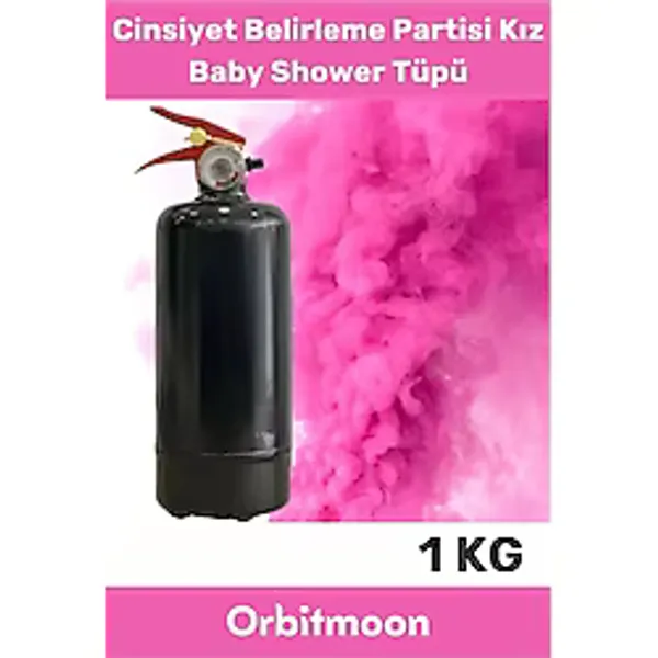 Orbitmoon Premium Cinsiyet Belirleme Partisi Ambalajı İbaresiz Yazısız 1 Kg Kız Bebek Pembe Baby Shower Tüpü