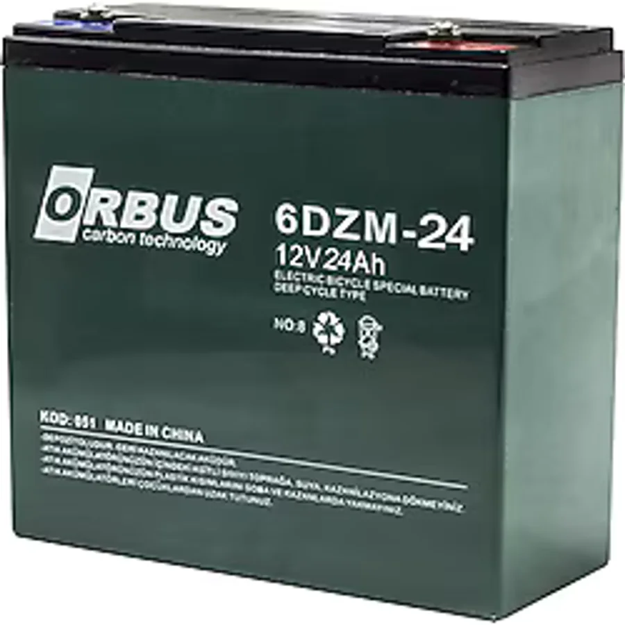 Orbus 12 Volt 24 Ah Elektrikli Bisiklet Aküsü Orbus (12V20AH-12V22AH Uyumlu