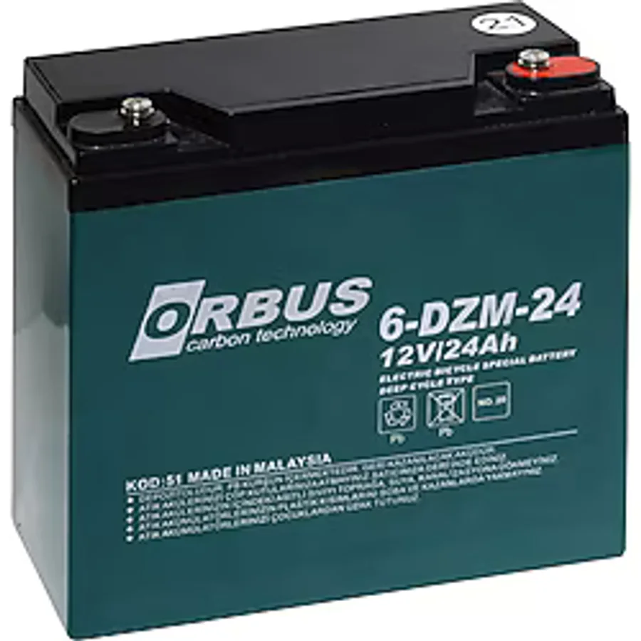 Orbus 12V 24 Ah Elektrikli Bisiklet Aküsü