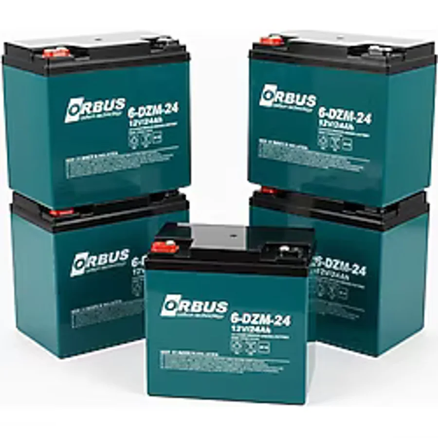 Orbus 12V 24 Amper (Dik) Elektrikli Bisiklet Aküsü 5'lü Paket