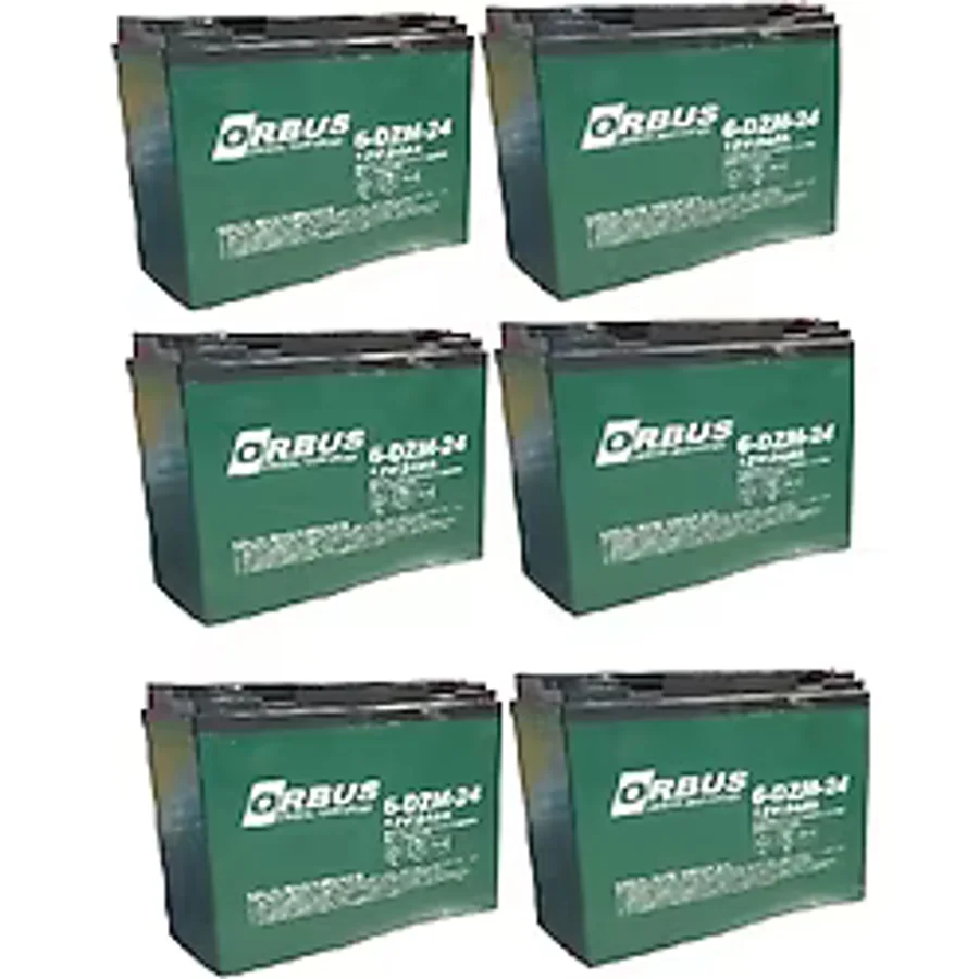 Orbus 12V 24 Amper (Dik) Elektrikli Bisiklet Aküsü 6'Lı Paket