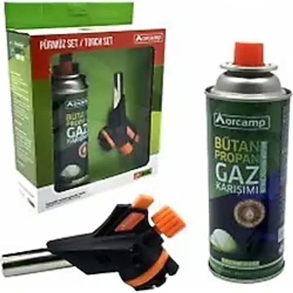 Orcamp 2Pcs Pürmüz Ve Torch Seti Pürmüz Torch Çakmak Başlık Kamp Gazı 227Gr/400Ml