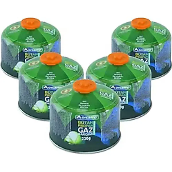 Orcamp 5'li Gaz Kartuş Seti 230 gr Hafif Taşıma ve Sap Yeşili Renk ile Kamp ve Piknik İçin İdeal