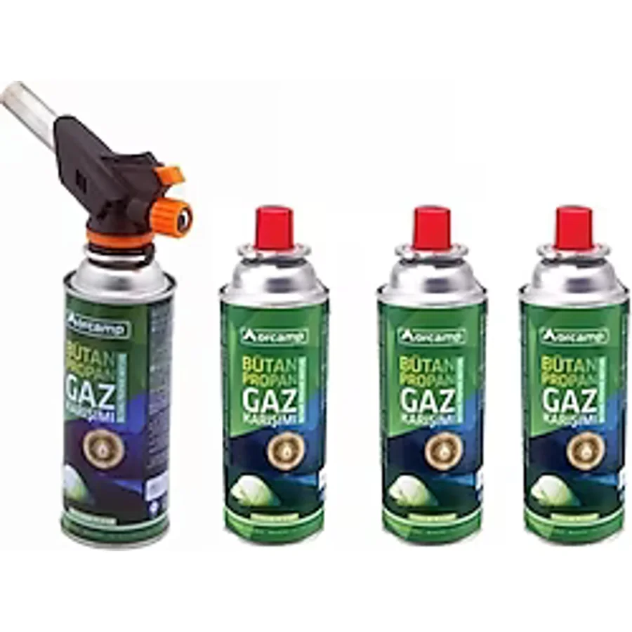 Orcamp CX-500-227 4'lü Gaz Kartuşlu Çakmaklı Pürmüz