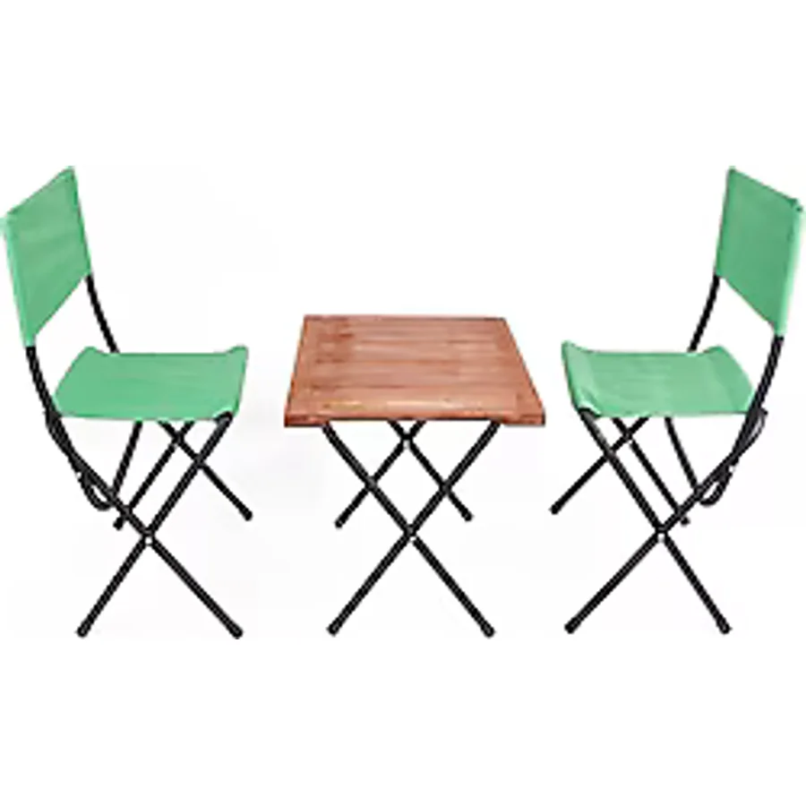 Orcamp OUT-2080 55x42 cm 2 Kişilik Ahşap Kamp Masa Sandalye Takımı
