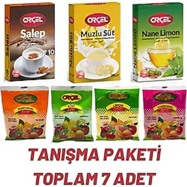 ORÇEL Toz Içecek Oralet Sıcak Soğuk Içim Karışık Set Tanışma Paketi 7 Adet