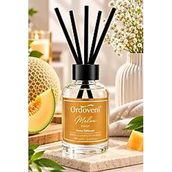 Ordoveni Kavun Kokulu Bambu Çubuklu Oda Kokusu 100 ml Ferah ve Tatlı Kavun Aroması Uzun Süre Etkili Oda Kokusu Çubuklu Koku Difüzörü Ev, Ofis ve Yaşam Alanları İçin