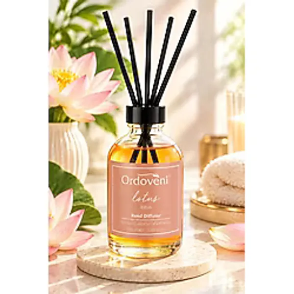 Ordoveni Lotus Kokulu Bambu Çubuklu Oda Kokusu 100 ml Zarif ve Huzur Veren Lotus Aroması Uzun Süre Etkili Oda Kokusu Çubuklu Koku Difüzörü Ev, Ofis ve Yaşam Alanları İçin