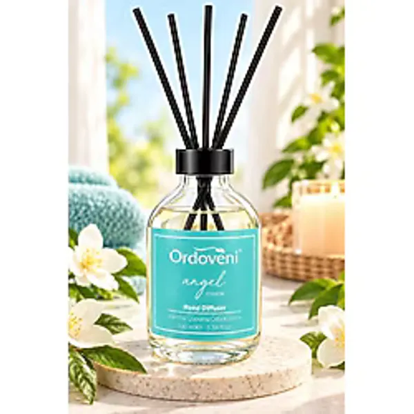 Ordoveni Melek Kokulu Bambu Çubuklu Oda Kokusu 100 ml Hoş ve Ferah Melek Aroması Uzun Süre Etkili Oda Kokusu Çubuklu Koku Difüzörü Ev, Ofis ve Yaşam Alanları İçin
